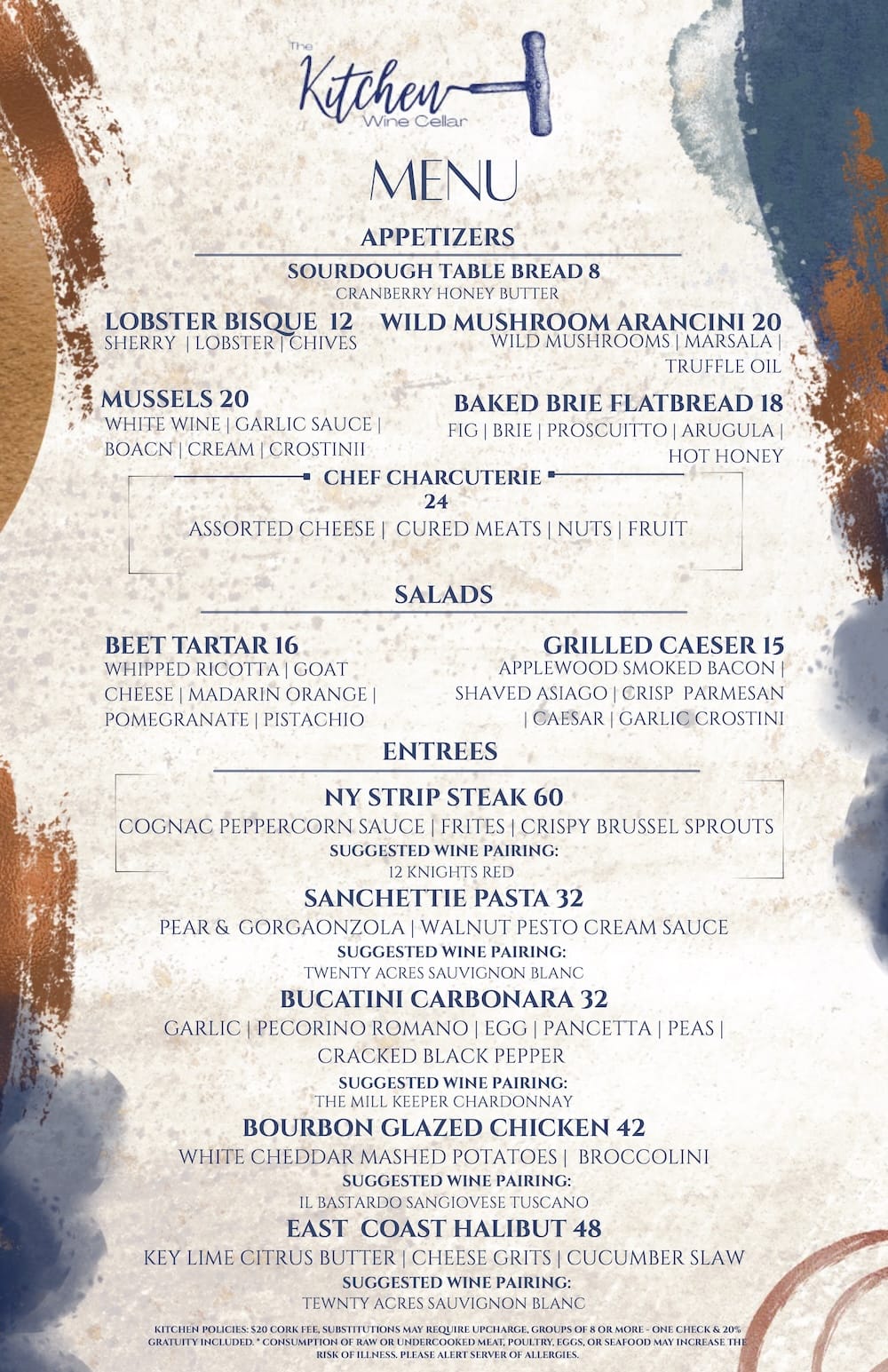 KOM Wine Cellar Menu