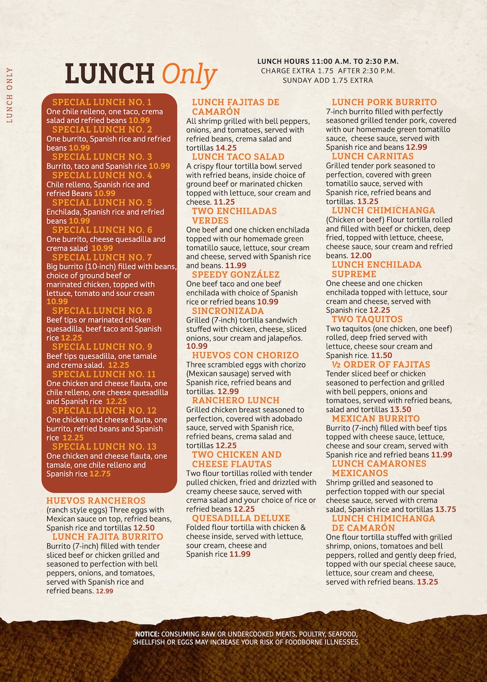 El Jalisco Menu