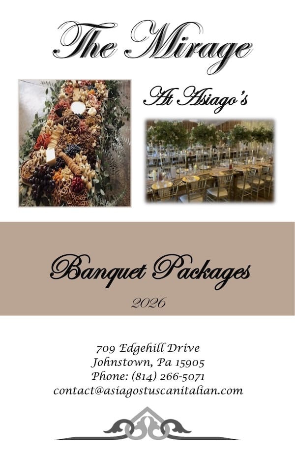 The Mirage at Asiagos Banquet Booklet.