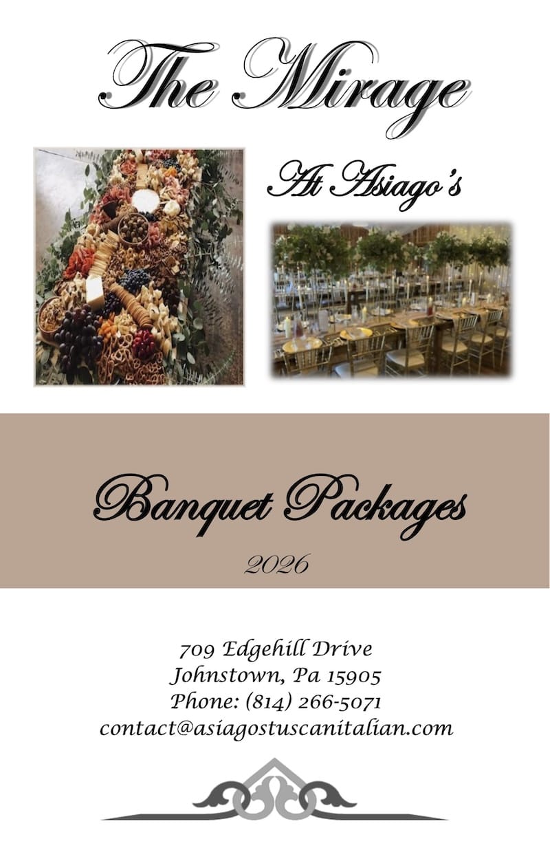 The Mirage at Asiagos Banquet Booklet.